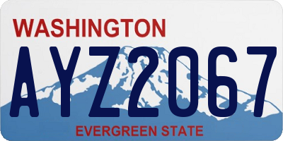 WA license plate AYZ2067