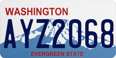 WA license plate AYZ2068