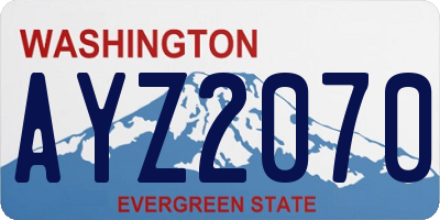 WA license plate AYZ2070