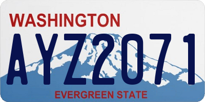 WA license plate AYZ2071