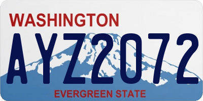 WA license plate AYZ2072