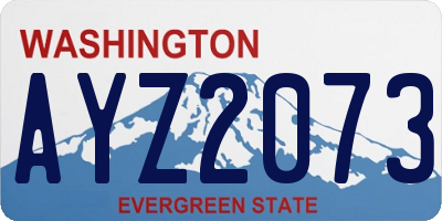 WA license plate AYZ2073