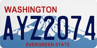 WA license plate AYZ2074