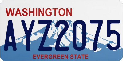 WA license plate AYZ2075