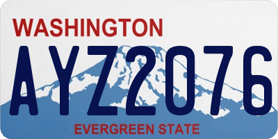 WA license plate AYZ2076