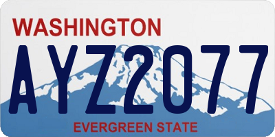 WA license plate AYZ2077