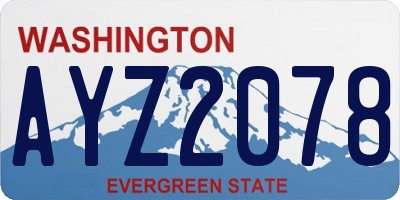 WA license plate AYZ2078