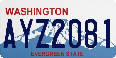 WA license plate AYZ2081