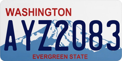 WA license plate AYZ2083