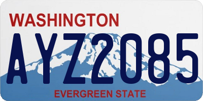 WA license plate AYZ2085