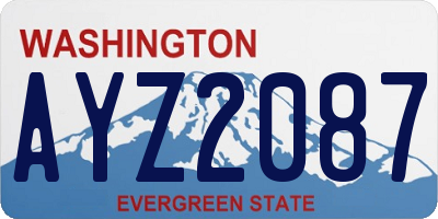 WA license plate AYZ2087