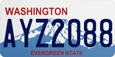 WA license plate AYZ2088