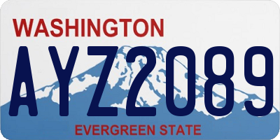 WA license plate AYZ2089