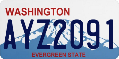 WA license plate AYZ2091