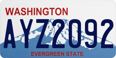 WA license plate AYZ2092