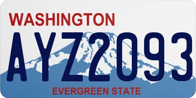 WA license plate AYZ2093