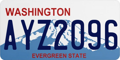 WA license plate AYZ2096