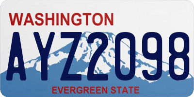 WA license plate AYZ2098