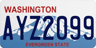 WA license plate AYZ2099