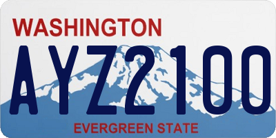 WA license plate AYZ2100