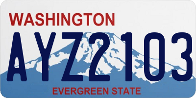 WA license plate AYZ2103