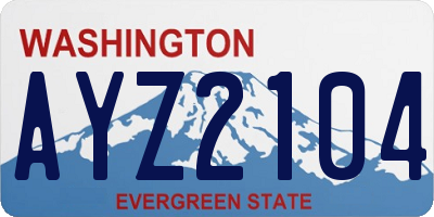 WA license plate AYZ2104