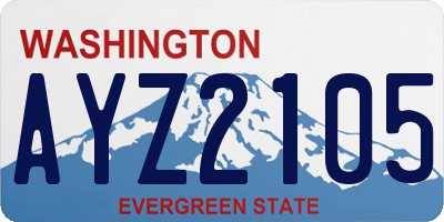 WA license plate AYZ2105