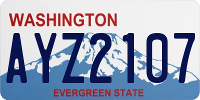 WA license plate AYZ2107