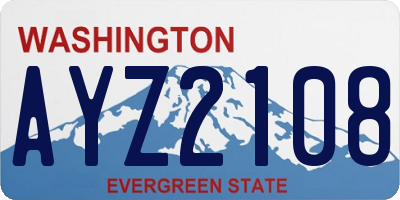 WA license plate AYZ2108