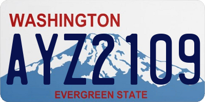 WA license plate AYZ2109