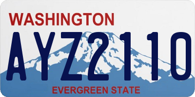 WA license plate AYZ2110