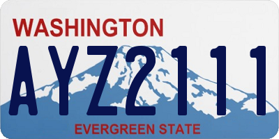 WA license plate AYZ2111