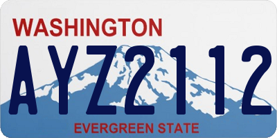 WA license plate AYZ2112