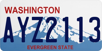 WA license plate AYZ2113