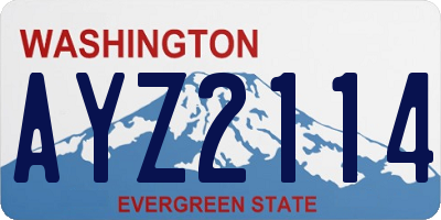 WA license plate AYZ2114