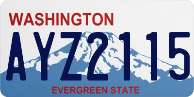 WA license plate AYZ2115