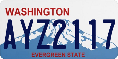 WA license plate AYZ2117