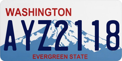 WA license plate AYZ2118