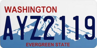 WA license plate AYZ2119