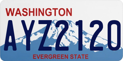 WA license plate AYZ2120