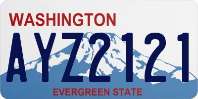 WA license plate AYZ2121