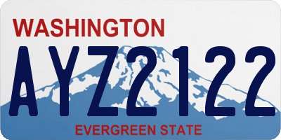 WA license plate AYZ2122