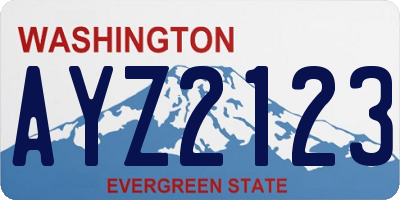 WA license plate AYZ2123