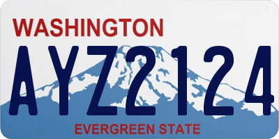 WA license plate AYZ2124