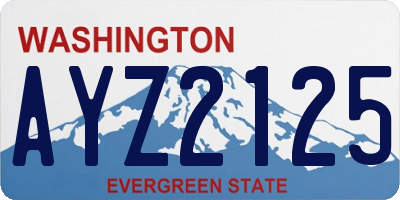 WA license plate AYZ2125