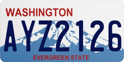 WA license plate AYZ2126