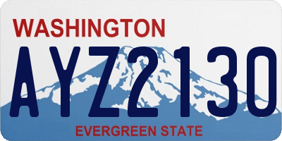 WA license plate AYZ2130