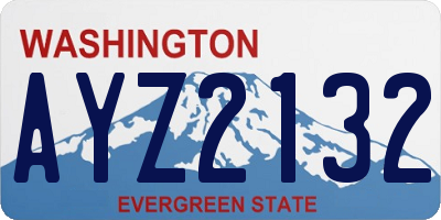 WA license plate AYZ2132