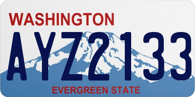 WA license plate AYZ2133