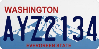 WA license plate AYZ2134